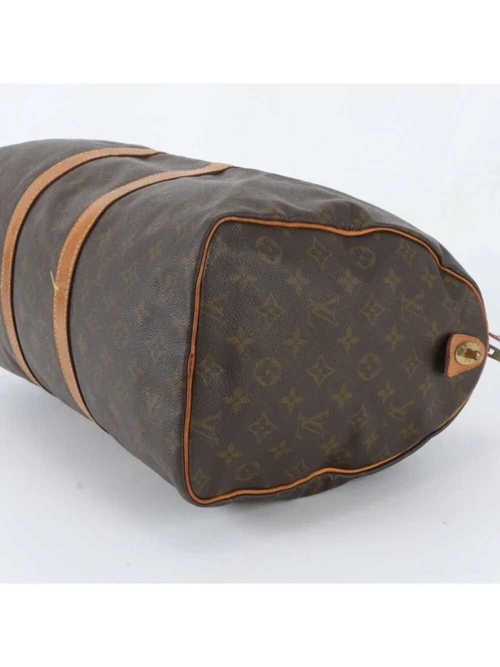 Louis Vuitton Monogram Keepall 45 Leather Boston Bag Tote Carry